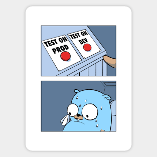 Golang Gopher Two Buttons Sticker